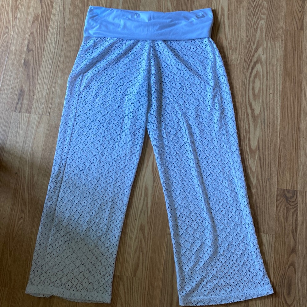 NWOT Catalina Wht Lace (see thru) Beach Cover Up Pants